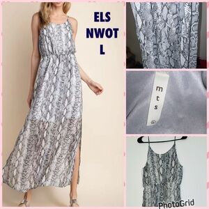 MTS Gray Snake Print Dress